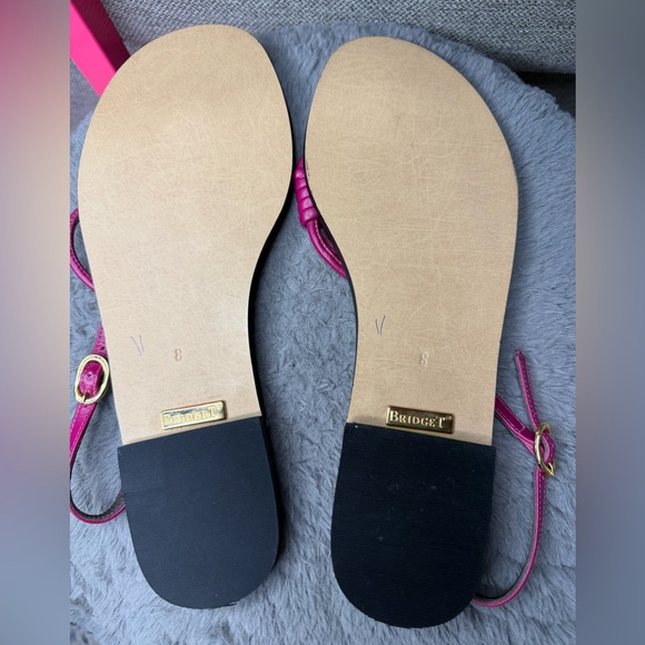 Bridget Genuine Leather Pink Minimal Thong Sandals Size 8 Bitte Style - Picture 4 of 5